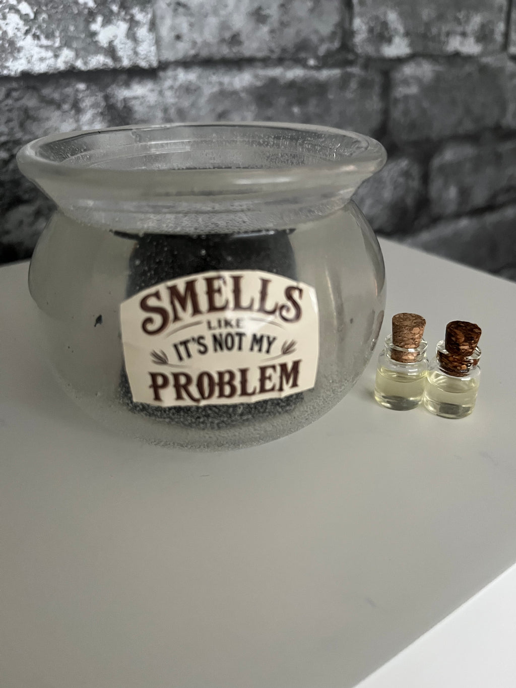 ‘Smells Like It’s Not My Problem’ Handcrafted Resin Pot Aroma Scented Diffuser Anti Anxiety CALM EO