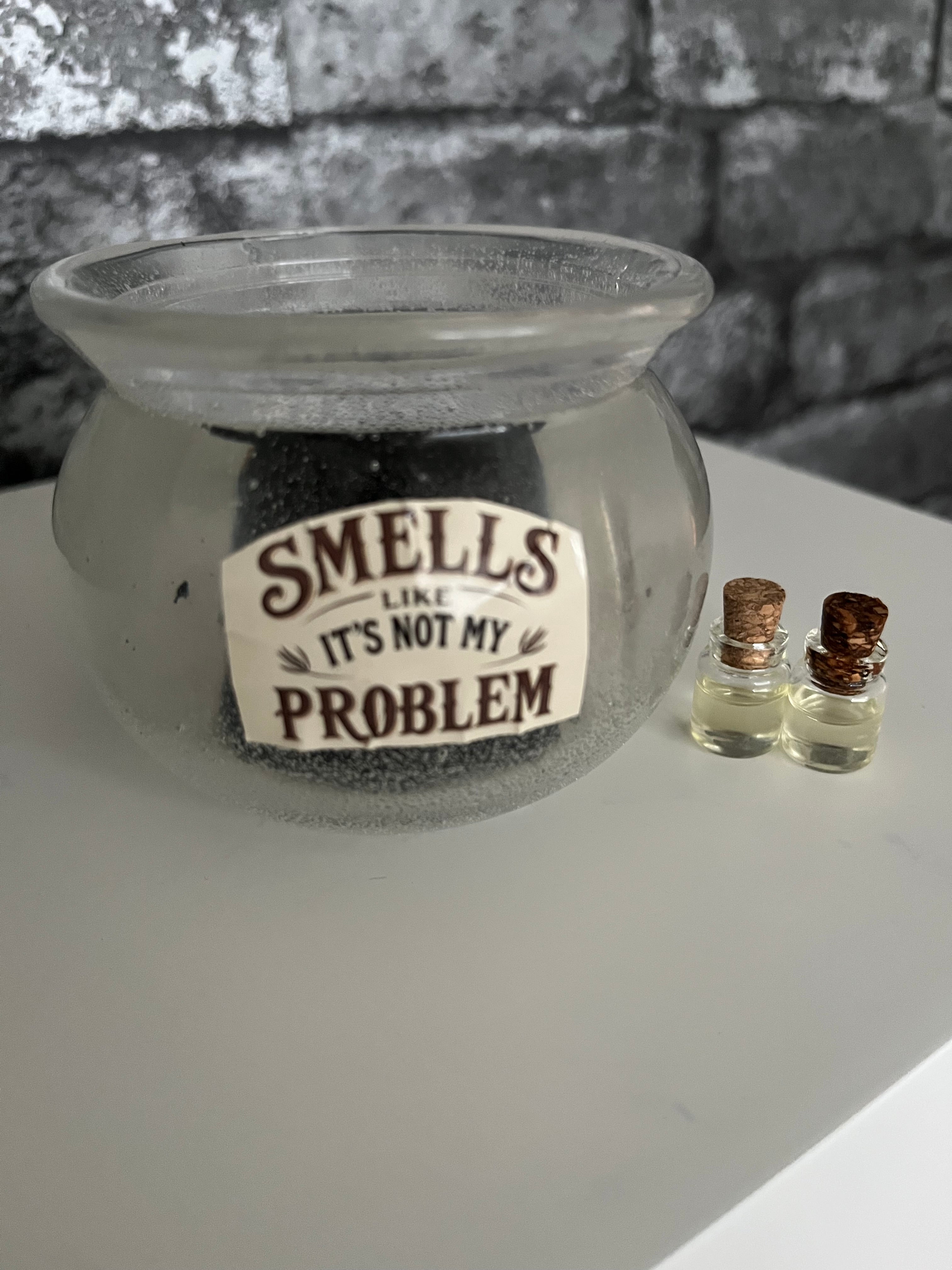 ‘Smells Like It’s Not My Problem’ Handcrafted Resin Pot Aroma Scented Diffuser Anti Anxiety CALM EO