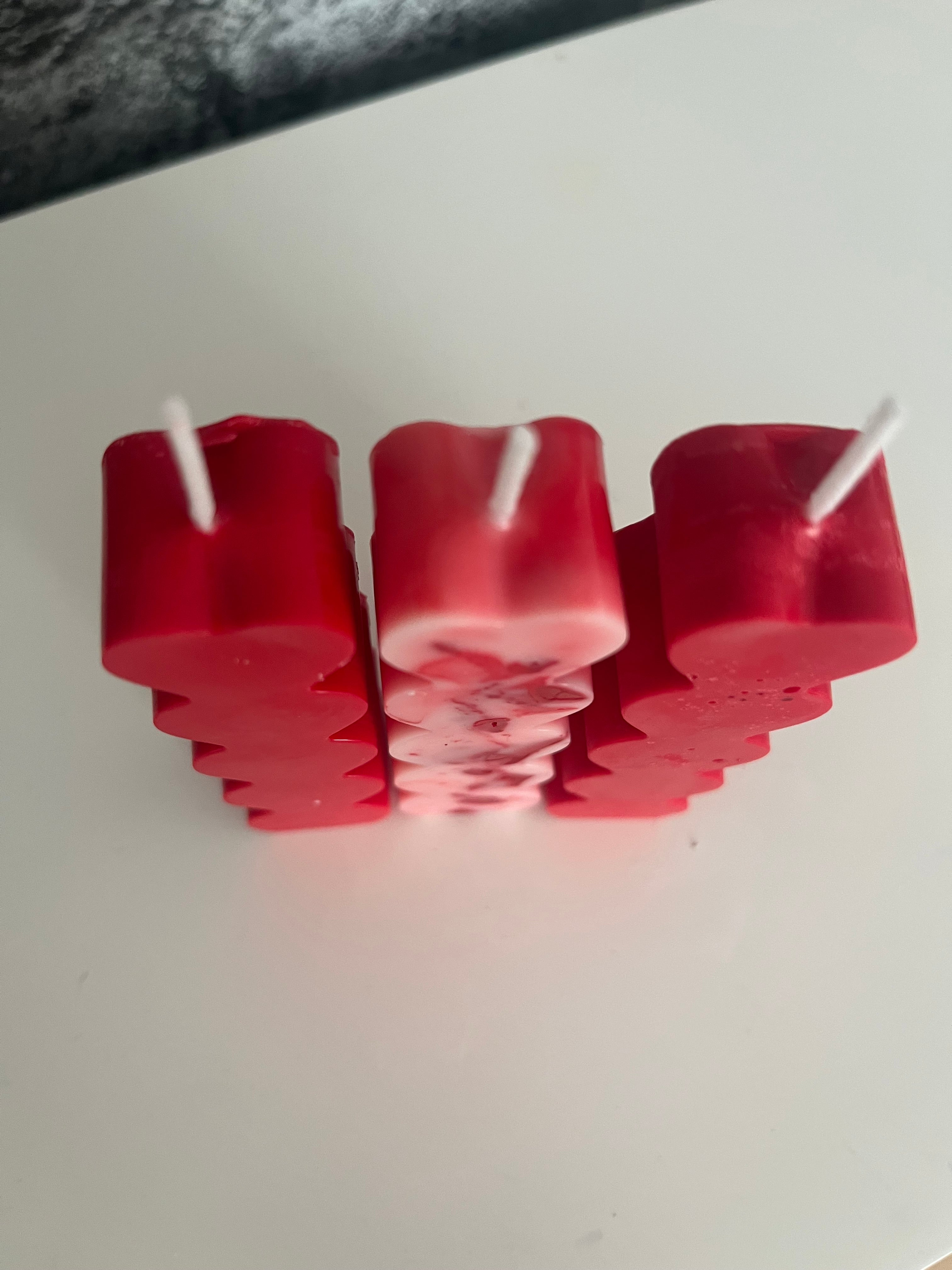 ‘Cross my Heart’ 3oz Pack of x3 Heart Shaped Vegan Scented Soy Pillar Candles