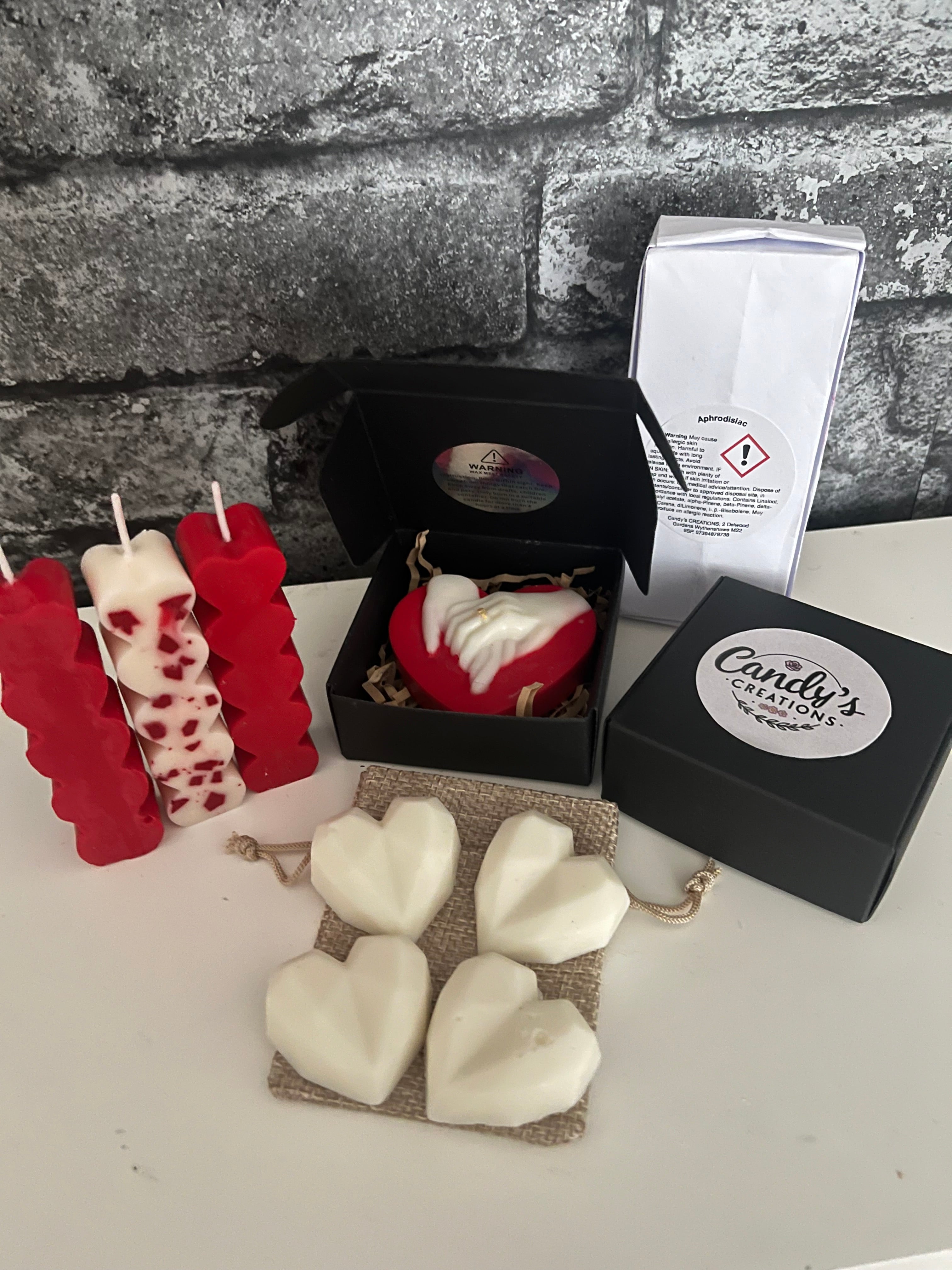 Valentines Romantic Vegan Highly Scented Candles & Soy Wax Melts Gift Set