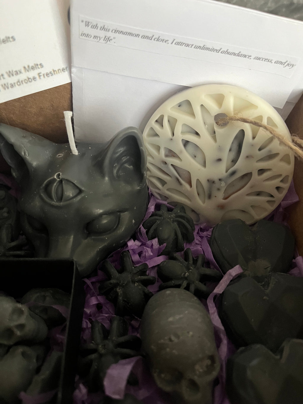 Highly Scented Vegan Gothic Themed Soy Wax Melts, Candles & Freshener Gift Set / Hamper