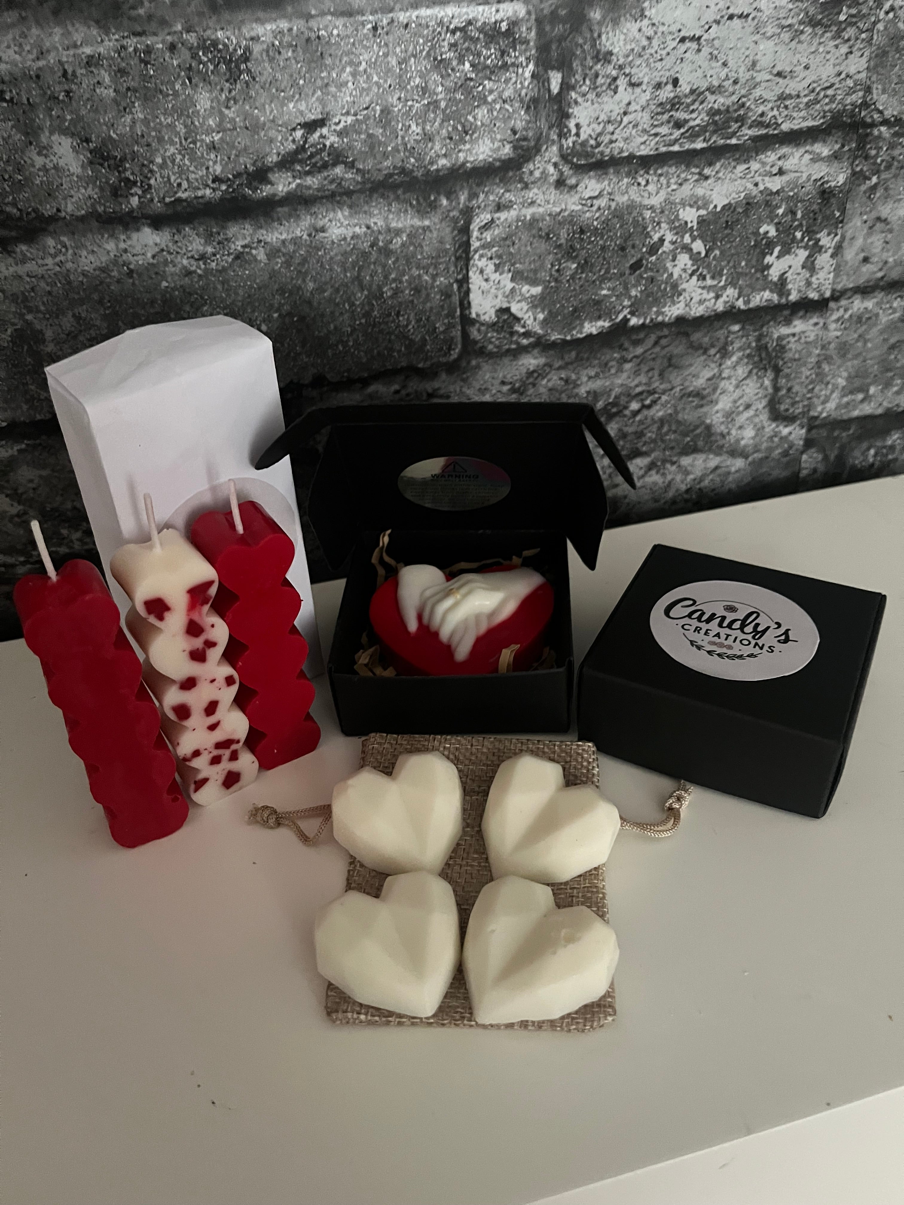 Valentines Romantic Vegan Highly Scented Candles & Soy Wax Melts Gift Set