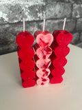 ‘Cross my Heart’ 3oz Pack of x3 Heart Shaped Vegan Scented Soy Pillar Candles
