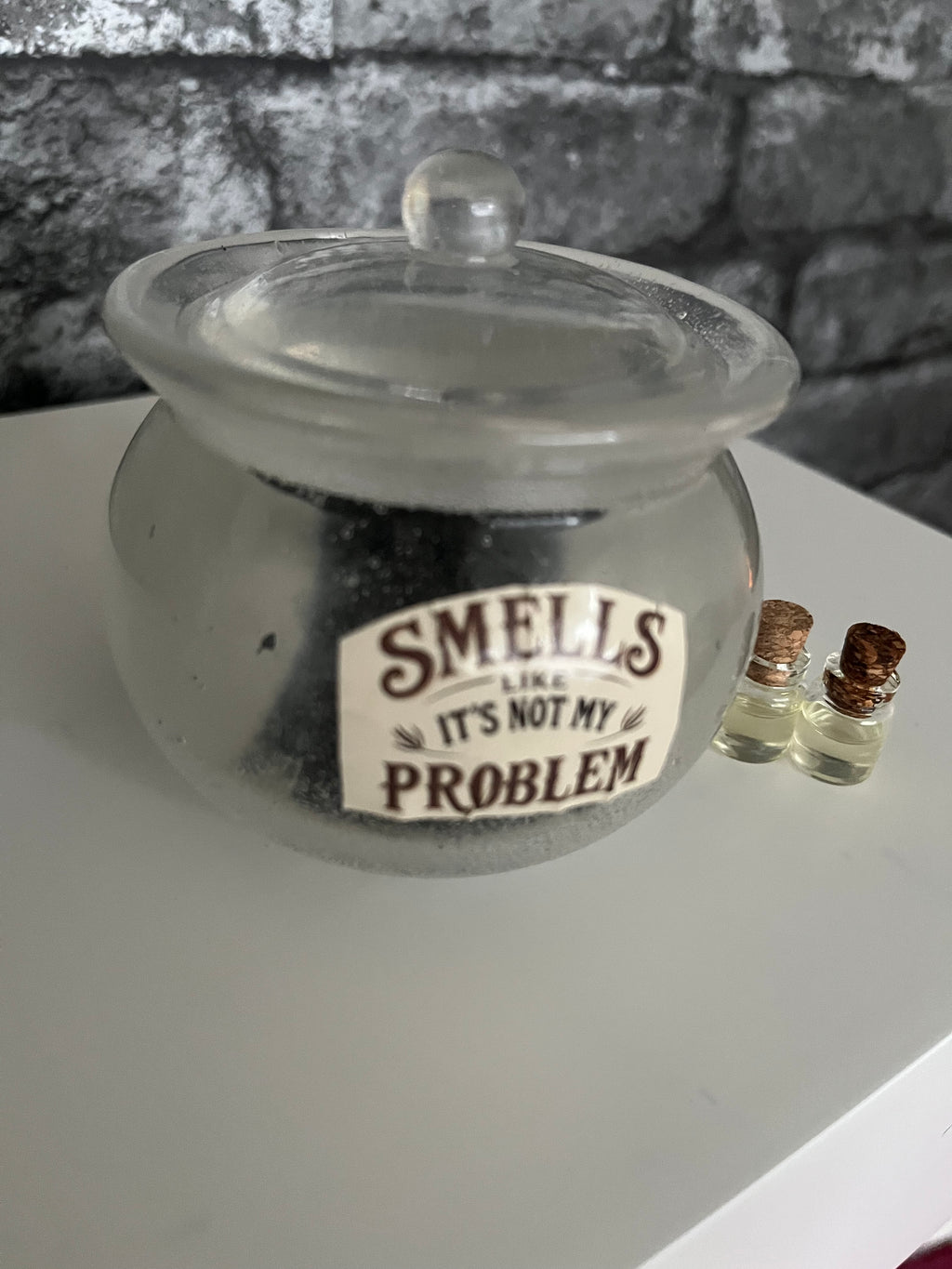 ‘Smells Like It’s Not My Problem’ Handcrafted Resin Pot Aroma Scented Diffuser Anti Anxiety CALM EO