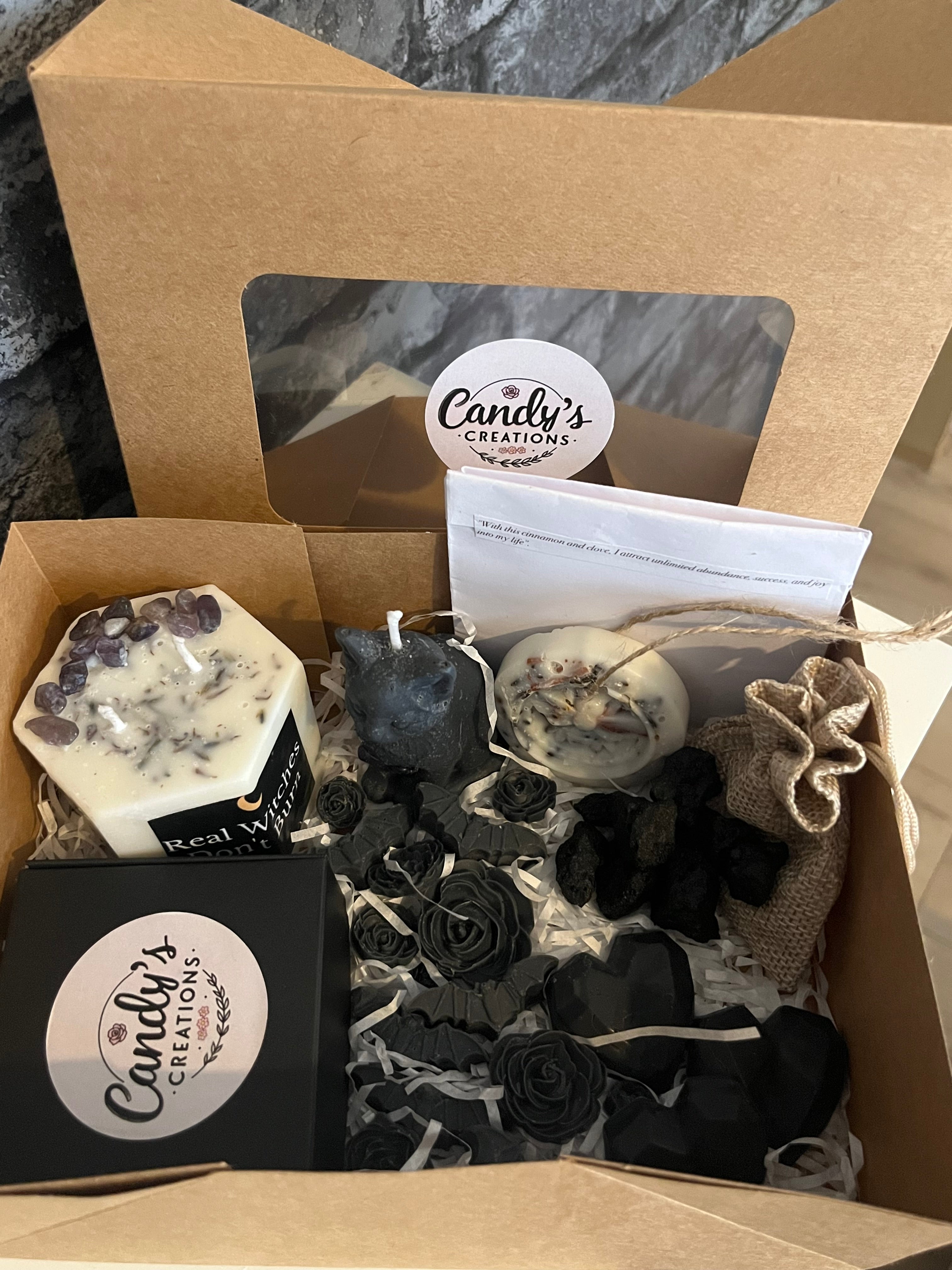 ‘Real Witches Dont Burn’ Vegan Scented Lady Millionaire & Anti Anxiety CALM Amethyst Candles, Wax Melts, Natural Freshener & Aroma Diffuser Set