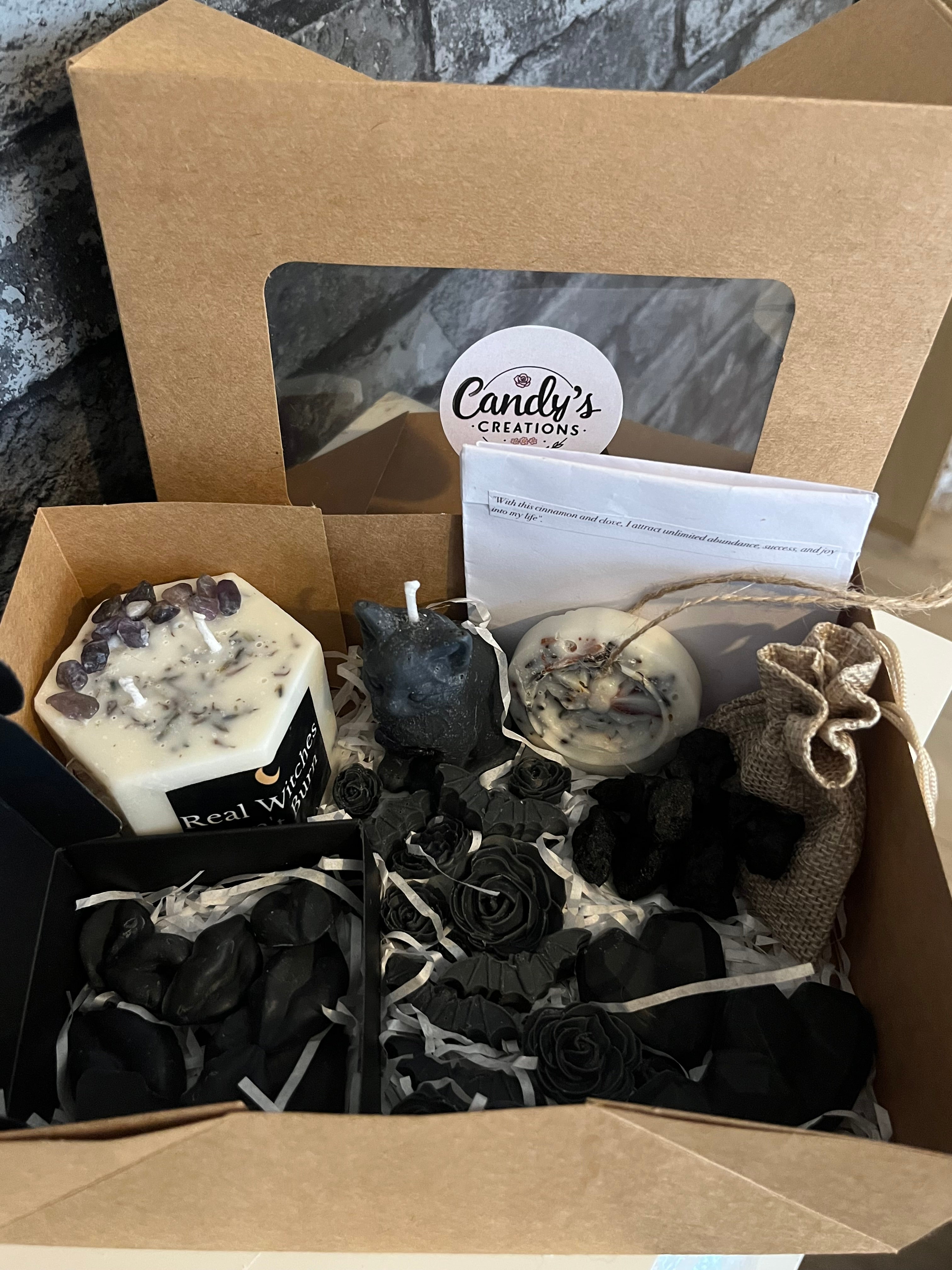 ‘Real Witches Dont Burn’ Vegan Scented Lady Millionaire & Anti Anxiety CALM Amethyst Candles, Wax Melts, Natural Freshener & Aroma Diffuser Set